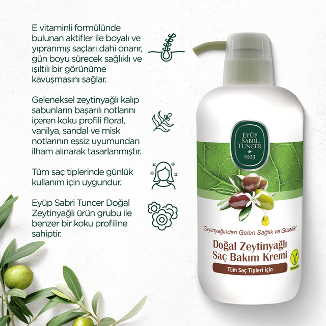 EYUP SABRI TUNCER Zeytinyağlı Doğal Saç Kremi 600ml