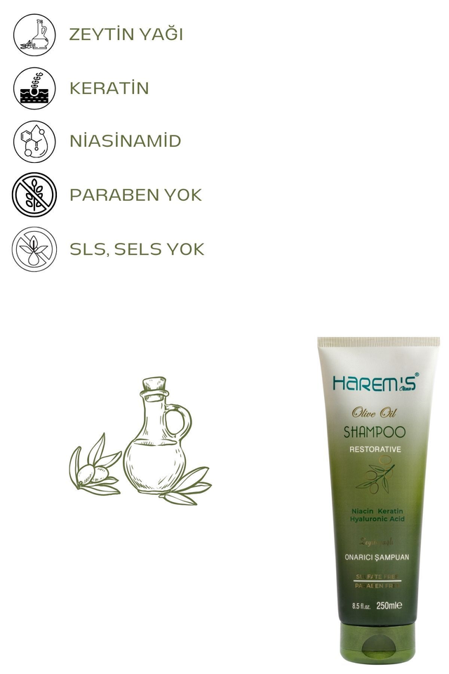 HAREM'S Zeytinyağlı Yenileyici Şampuan NIACIN KERATİN 250ml
