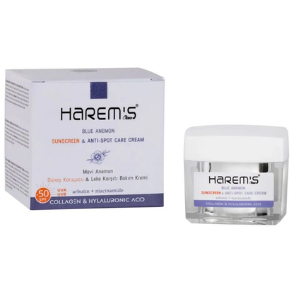 HAREM'S 50 ml Profesyonel Yüz Kremi MAVİ ANEMON ÇİÇEĞİ SPF +50 Renk Bozulmasına Karşı Etkili