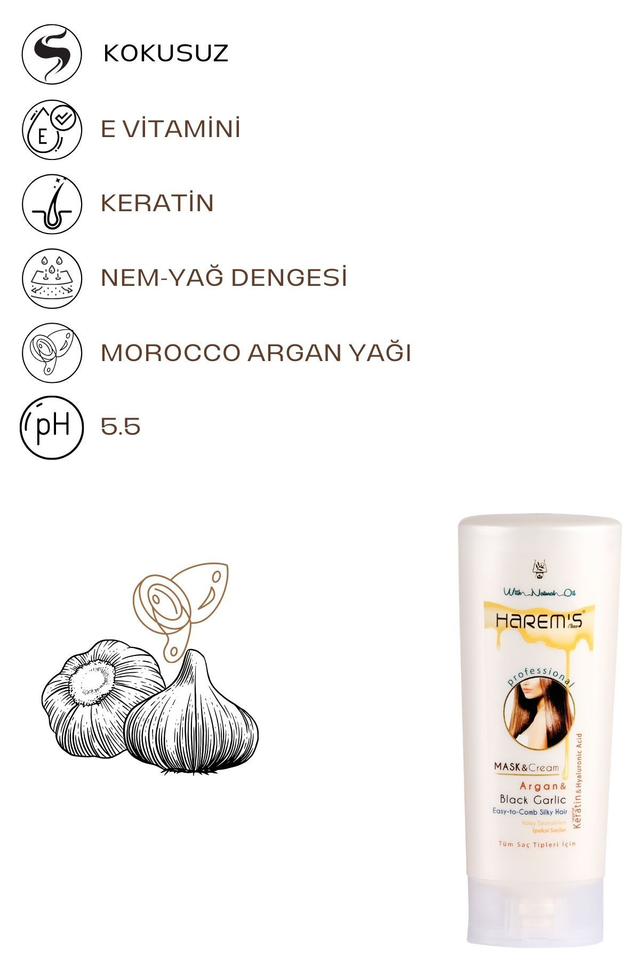 HAREM'S 350 ml İpeksi Saçlar İçin Saç Maskesi ve Saç Kremi