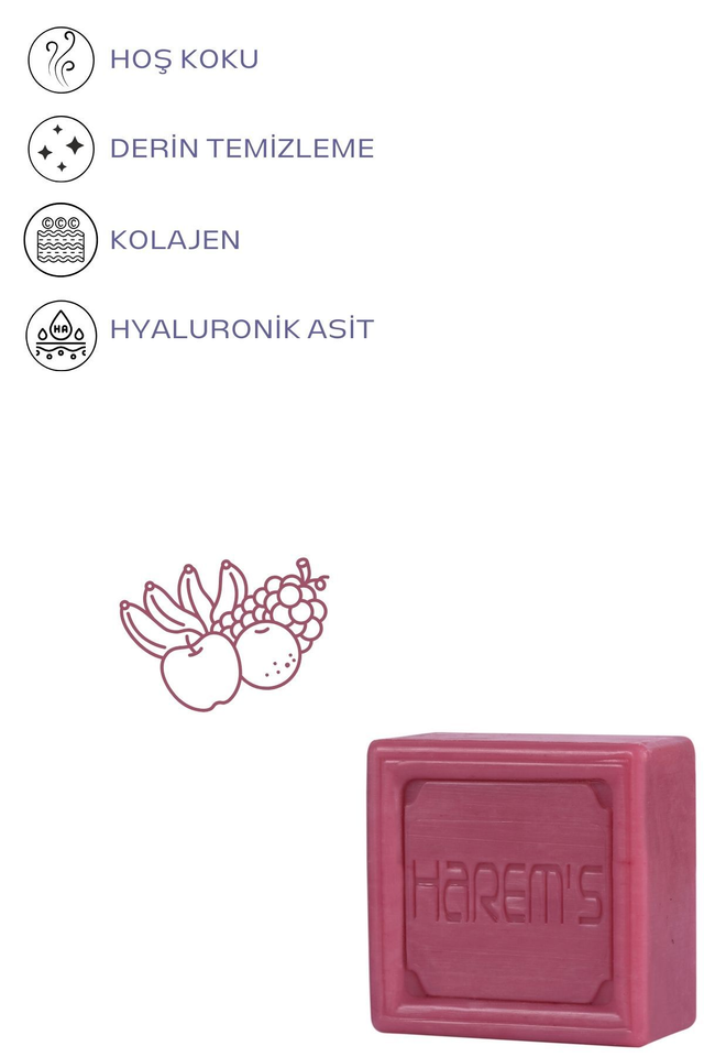 HAREM'S 120g Hyaluronik Asit ve Kolajenli Sabun ORMAN MEYVELERİ