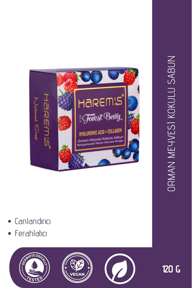 HAREM'S 120g Hyaluronik Asit ve Kolajenli Sabun ORMAN MEYVELERİ