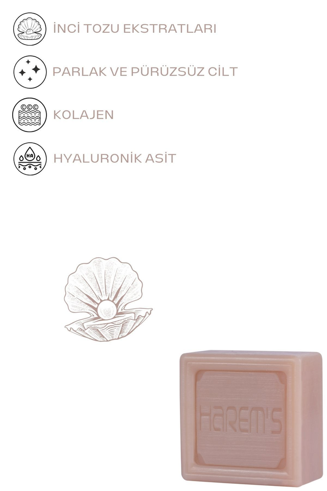 HAREM'S 120g Hyaluronik Asit ve Kolajen Sabunu İNCİ TOZU