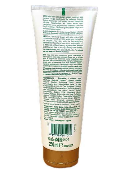 DALAN d'Olive 250 ml ALOE VERA İçeren Yatıştırıcı El, Yüz ve Vücut Kremi