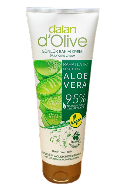 DALAN d'Olive 250 ml ALOE VERA İçeren Yatıştırıcı El, Yüz ve Vücut Kremi