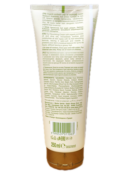 DALAN d'Olive 250 ml Besleyici El, Yüz ve Vücut Kremi ORGANİK AVOKADO İLE