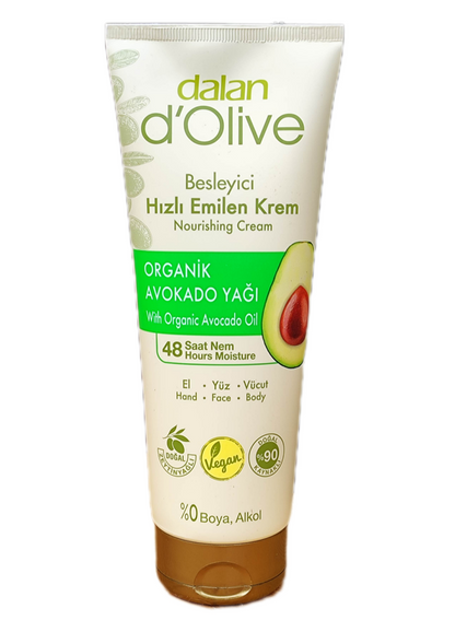 DALAN d'Olive 250 ml Besleyici El, Yüz ve Vücut Kremi ORGANİK AVOKADO İLE