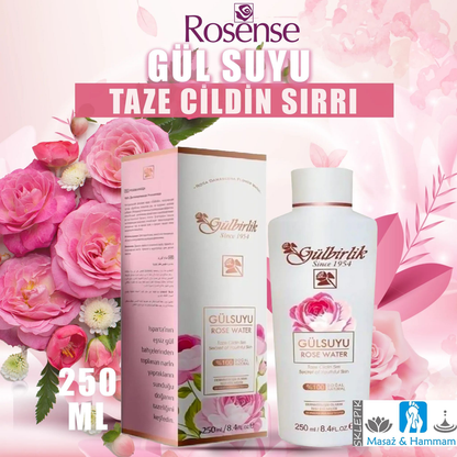 ROSENSE Gülbirlik 250ml %100 Doğal ve Saf Gül Suyu