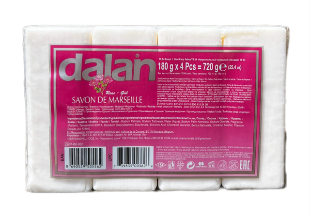 DALAN Marsilya 4x180g Gül Banyo Sabunu